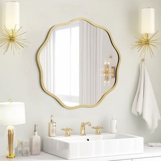 Modern Wave Round Elegant Mirror（Shipping Now）