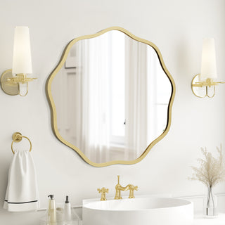 Modern Wave Round Elegant Mirror（Shipping Now）
