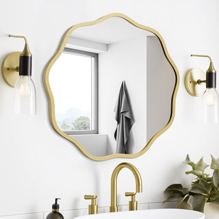 Wave Round Elegant Mirror