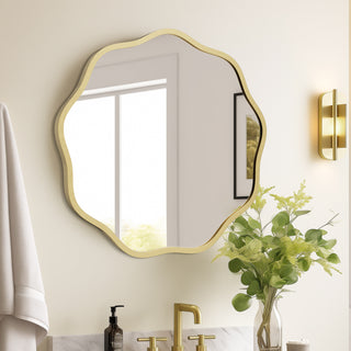 Modern Wave Round Elegant Mirror（Shipping Now）