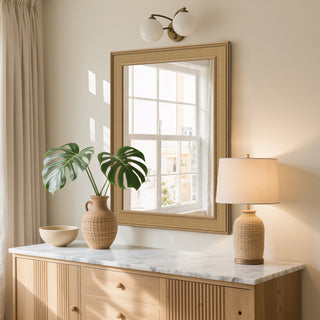 Roanne Woven Natural Rattan Mirror（Shipping Now）