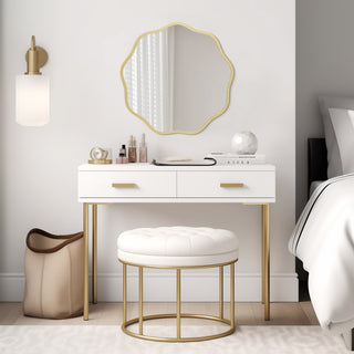 Modern Wave Round Elegant Mirror（Shipping Now）