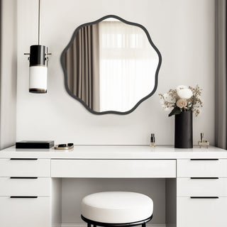 Modern Wave Round Elegant Mirror（Shipping Now）