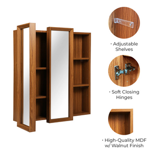 Obispo Wood Mirrored Medicine Cabinet