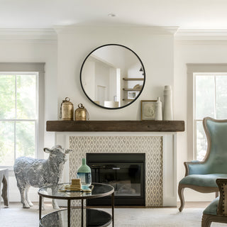 Mirabelle Wood Round Wall Mirror（Shipping Now）