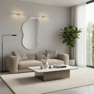 Modern Irregular Aluminum Frame Wave Wall Mirror