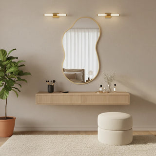 Modern Irregular Aluminum Frame Wave Wall Mirror