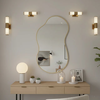 Modern Irregular Aluminum Frame Wave Wall Mirror