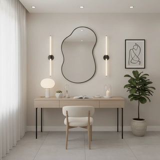 Modern Irregular Aluminum Frame Wave Wall Mirror