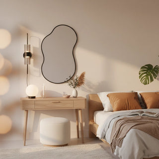 Modern Irregular Aluminum Frame Wave Wall Mirror