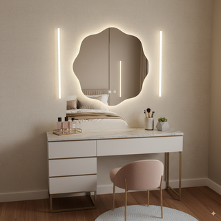 LED Wavy Mirror Bathroom with Light（Shipping Now）