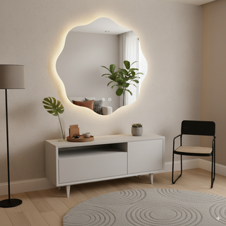 LED Wavy Mirror Bathroom with Light（Shipping Now）
