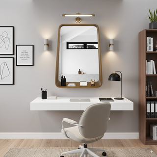 Wooden Framed Wall Mirror With Shelf（Shipping Now）