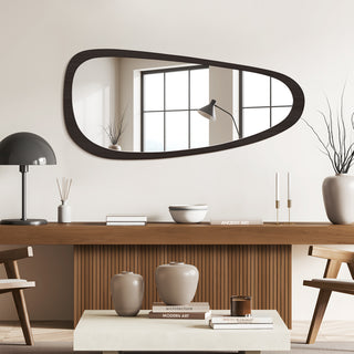 avila irregular wood wall mirror for living room