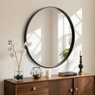 Mirabelle Wood Round Wall Mirror（Shipping Now）