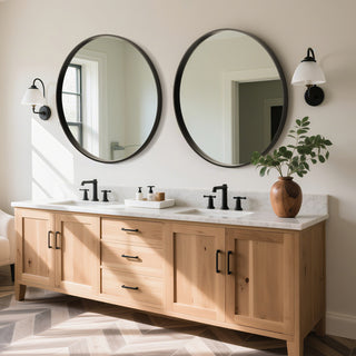 Mirabelle Wood Round Wall Mirror（Shipping Now）