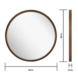 Portland Round Wood Wall Mirror - WallBeyond